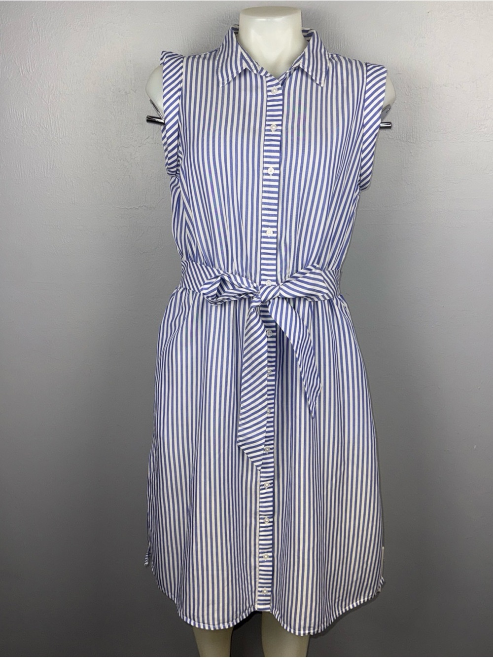 Banana Republic Classic Shirt Dress Womens 6 Blue White Stripe Nautical *READ - Picture 5 of 13